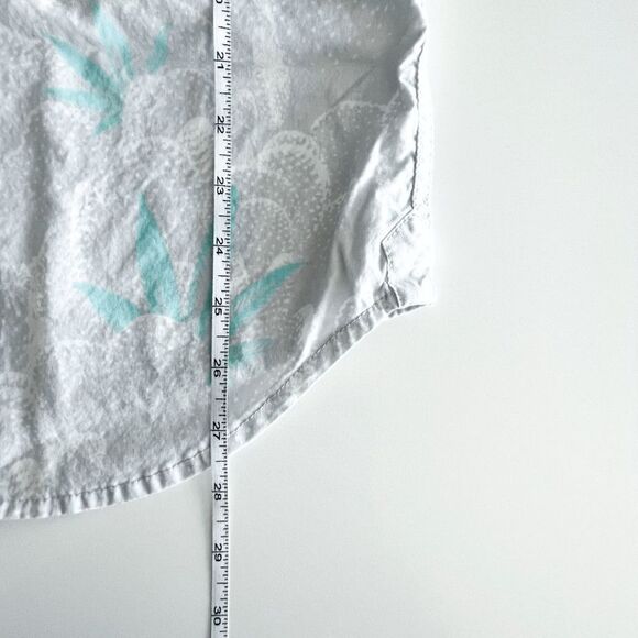 Quiksilver Mens Modern Fit Shirt Button Down Short Sleeve Floral Blue Gray Sz M - Picture 5 of 7